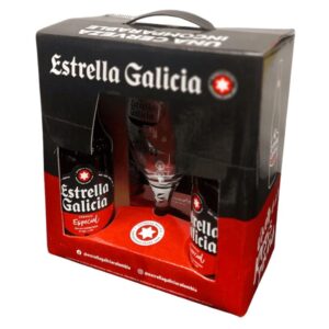 CERVEZA ESTRELLA GALICIA ESTUCHE X 4 + COPA
